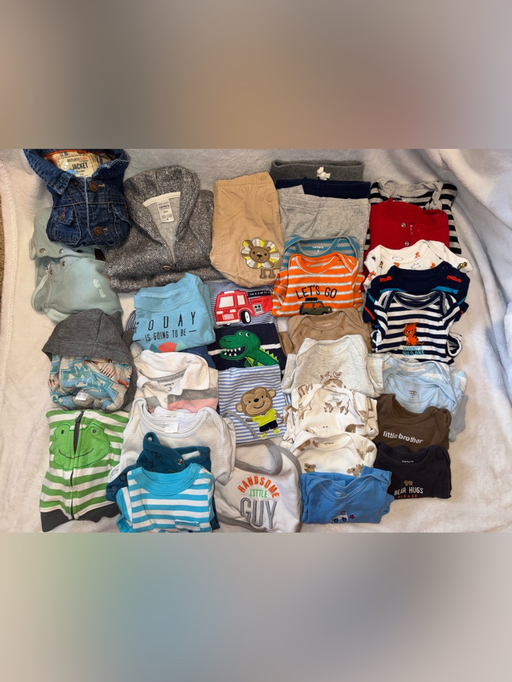 Bundle 34 pieces of 3 month old baby boy clothes